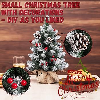 Amazon.com: Mini Christmas Tree 2FT with Lights丨White